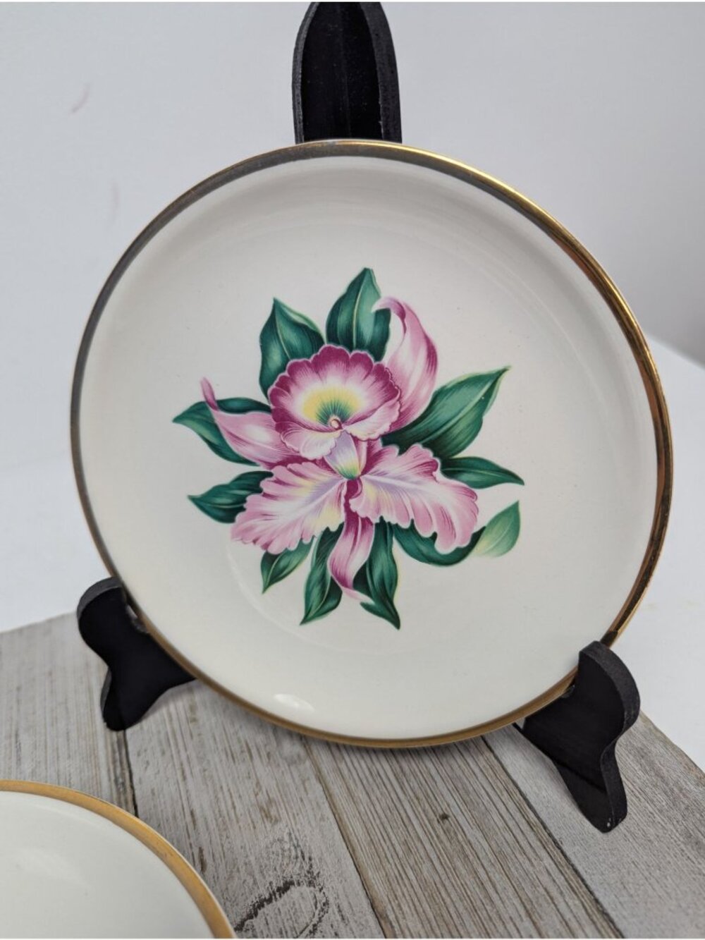 Vintage Paden City Pottery MODERN ORCHID Set 5 Dessert Bread Plates Retired USA - Picture 2 of 11